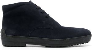 Tod's lace-up suede ankle boots Blue