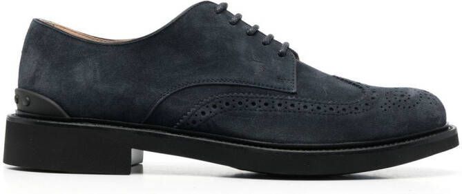 Tod's lace-up suede brogues Blue
