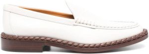 Tod's leather almond-toe loafers White