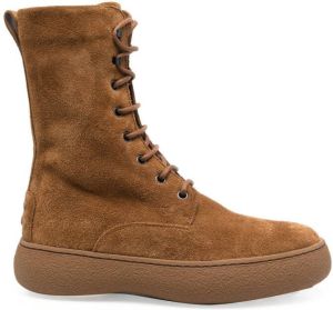 Tod's leather lace-up boots Brown