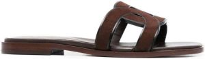 Tod's leather slide sandals Brown