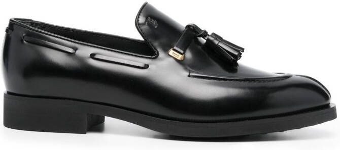 Tod's leather tassel loafers Black