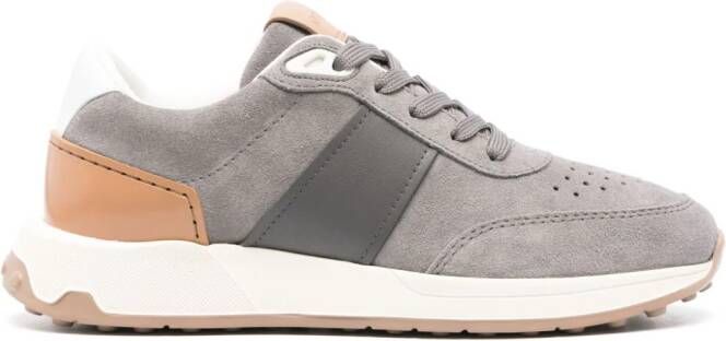 Tod's leather-trim suede sneakers Grey