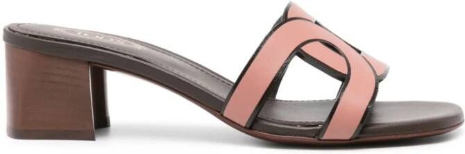 Tod's leather two-tone mules Pink