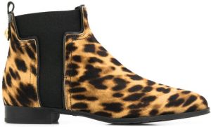 Tod's leopard print ankle boots Brown