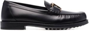 Tod's logo-buckle detail loafers Black