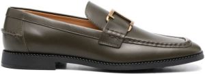 Tod's logo-buckle loafers Green