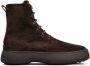 Tod's logo-debossed leather boots Brown - Thumbnail 1