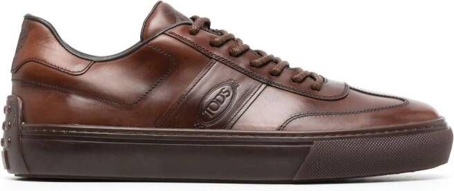 Tod's logo-debossed leather sneakers Brown