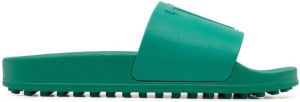 Tod's logo-embossed pool sliders Green