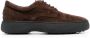 Tod's logo-embroidered suede derby shoes Brown - Thumbnail 1