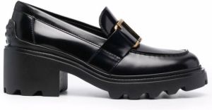 Tod's logo-plaque 60mm loafers Black