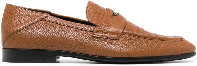 Tod's logo-plaque leather penny loafers Brown