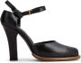 Tod's logo-plaque leather pumps Black - Thumbnail 1