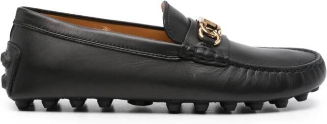 Tod's logo-plaque loafers Black