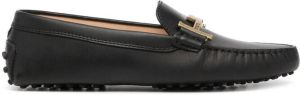 Tod's logo-plaque polished-finish loafers Black