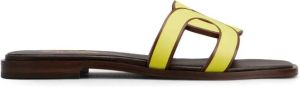 Tod's logo-strap leather sandals Yellow