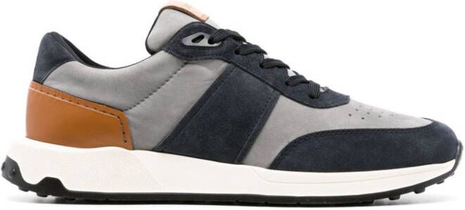 Tod's panelled suede low-top sneakers Blue