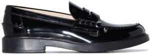 Tod's patent leather penny loafers Black