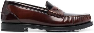 Tod's penny-embellished leather loafers Brown