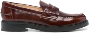 Tod's penny-slot leather loafers Brown