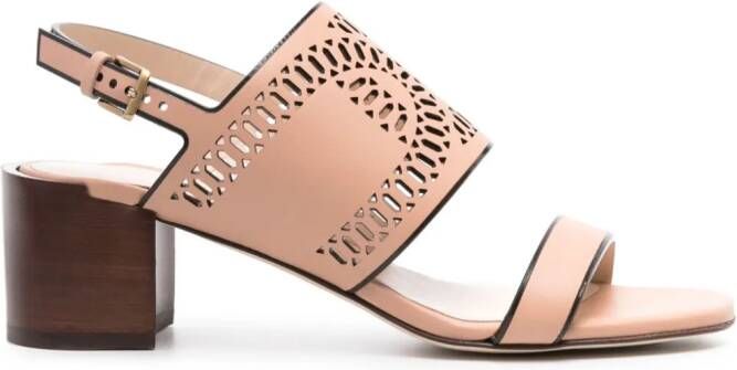 Tod's perforated 55mm leather sandals Pink