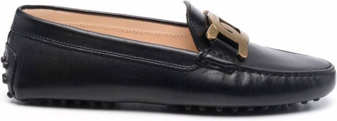 Tod's plaque-detail moccasin loafers Black