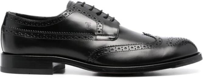 Tod's polished-finish lace-up brogues Black