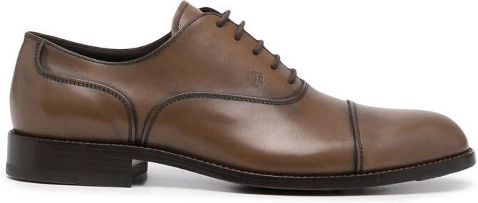 Tod's polished-finish lace-up shoes Brown