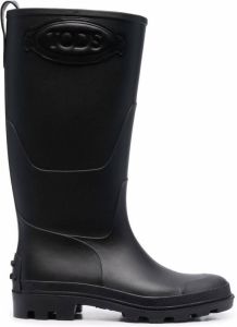 Tod's raised-logo rain boots Black