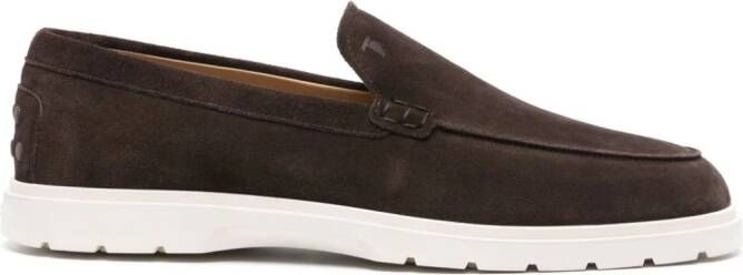 Tod's Slipper suede loafers Brown