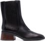 Tod's square-toe leather ankle boots Black - Thumbnail 1