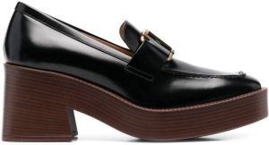 Tod's square-toe leather loafers Black