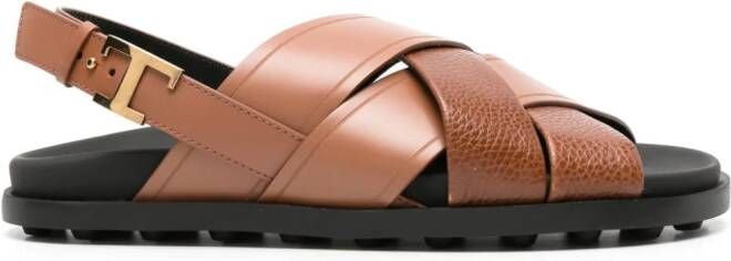 Tod's strappy slingback leather sandals Brown