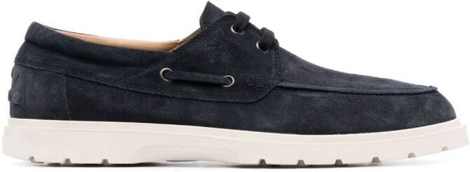 Tod's suede boat shoes Blue