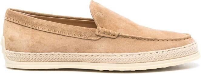 Tod's suede espadrille loafers Neutrals