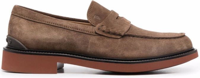 Tod's suede-leather loafers Neutrals