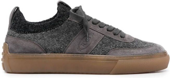 Tod's suede panelled low-top sneakers Grey