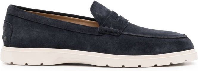 Tod's suede penny loafers Blue
