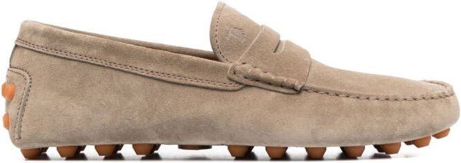 Tod's suede penny-slot loafers Neutrals