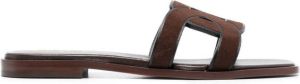 Tod's suede slide sandals Brown