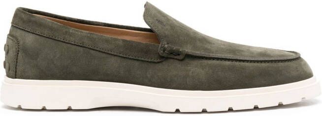 Tod's suede slip-on loafers Green