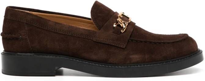 Tod's T-chain leather loafers Brown