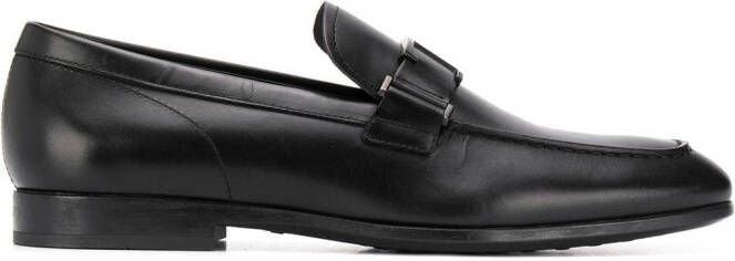 Tod's T logo leather loafers Black