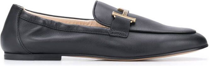 Tod's T logo loafers Black
