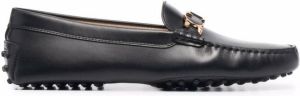 Tod's T logo plaque loafers Black