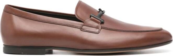 Tod's T Ring leather loafers Brown
