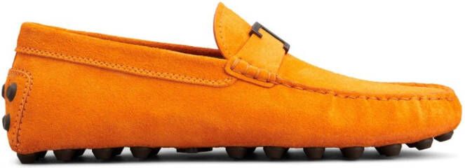 Tod's T Timeless Gommino suede loafers Orange