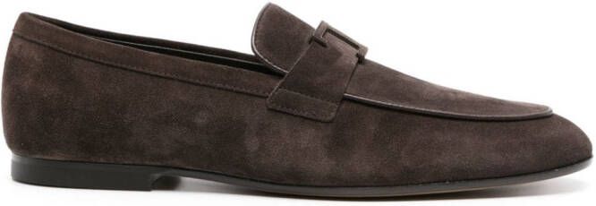 Tod's T Timeless suede loafers Brown