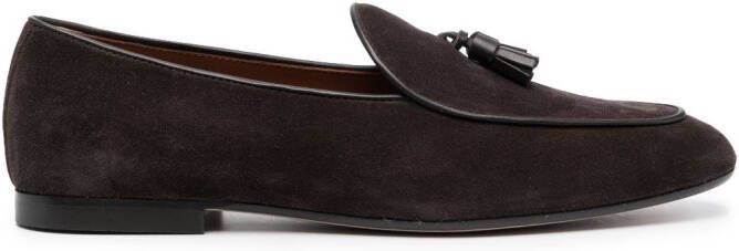Tod's tassel-detail suede loafers Brown